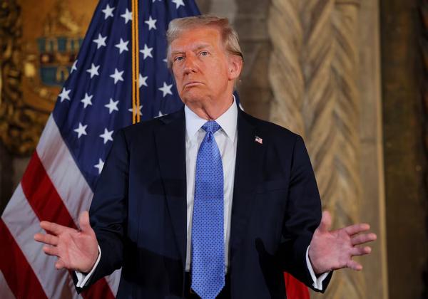 U.S. President-elect Donald Trump delivers remarks at Mar-a-Lago in Palm Beach, Florida, U.S., Dec. 16, 2024. (REUTERS)