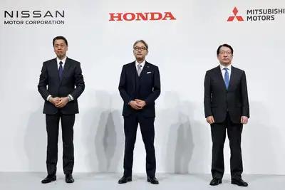 Honda, Nissan and Mitsubishi Motors held a joint press conference