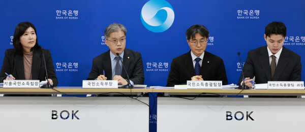 Bank of Korea officials briefing on national income